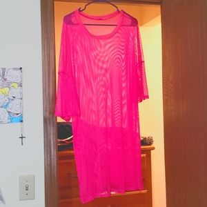 Pink Fishnet Tunic top